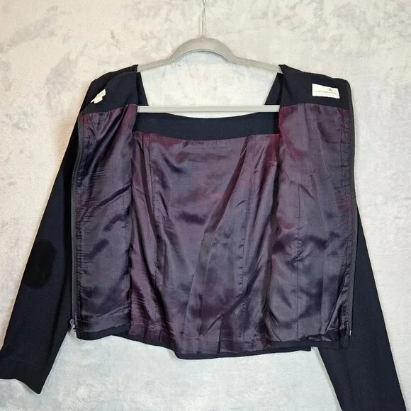 Liz Claiborne blouse skirt set Womens 8 Black Career Business Party Formal Class - Picture 13 of 15